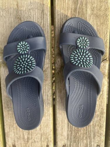 Crocs sandali donna blu slide
