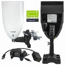 Antenna esterna DVB-T2 HD con amplificatore 40 dB VHF UHF camper campeggio camper tv