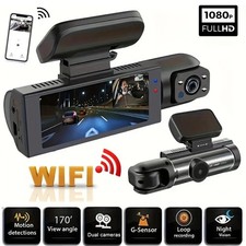 Dash Cam Auto Pro 1080P WiFi Doppia Telecamera Anteriore Interna IR + 64GB SD