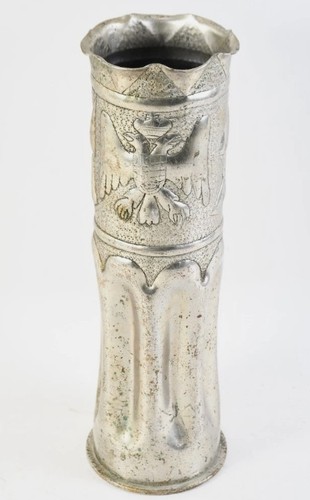 Vaso trench art argentato - trench,