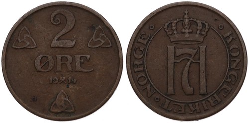 Monete norvegia öre - Öre, bronzo