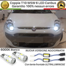 COPPIA LUCI DI POSIZIONE 6 LED PER FIAT PUNTO EVO + 2 SPEGNI SPIA NUOVO MODELLO