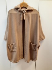 Mantella in lana bordata con treccia color cammello Arbà Genova vedi descrizione