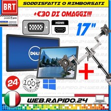 PC MONITOR SCHERMO LCD 17 GRADO A VGA DVI DISPLAY DESKTOP +STAFFA BRACCIO DOPPIA