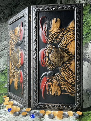 Ash backgammon with the - , symbol