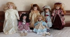 Bambole da collezione vintage,6 pezzi In Porcellana in ottimo stato 