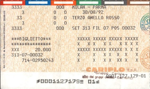 Biglietto calcio partita