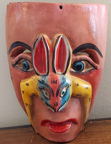 Maschera legno intagliato - maschera,