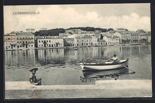 Cartolina lussinpiccolo barca - lussinpiccolo,,