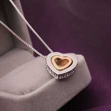 Collana Donna Doppio Cuore Porta Fortuna Catenina Ciondolo Vintage + Omaggio