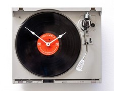Orologio da parete giradischi riciclato, quarzo, tempo, upcycle, batteria, disco, LP, vinile