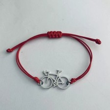 Braccialetto bici da corsa con cordino rosso - Acciaio - Nuovo