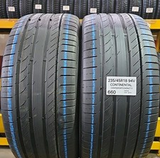 2x PNEUMATICI USATI ESTIVI CONTINENTAL 235 45 18 94V GOMME USATE 50% RESIDUO 