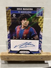 Card Autografata Diego Armando Maradona. Fc Barcelona. Panini prizm Signed