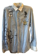 Camicia da uomo Sportiva U.S. Polo Assn. Maglia Manica lunga Righe Cotone Tg S