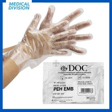 100 Guanti in Polietilene trasparenti monouso - guanto in PE PVC