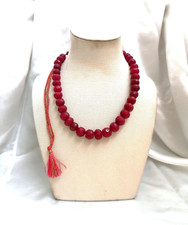 BELLISSIMA COLLANA ETNICA REGOLABILE IN AUTENTICO RUBINO MASSIVO, INDIA.