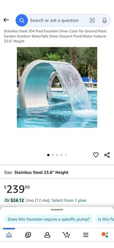 Fontana per piscina acciaio - per,