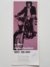 Brochure vendita moto HARLEY-DAVIDSON SS-350 SETTEMBRE 1972-73#9-72 STAMPA USA