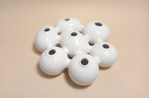 Vaso ceramica bianco più fori - bianco,