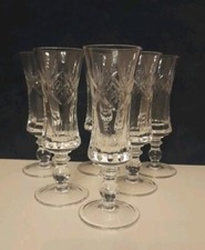 Set 6 Bicchieri Flute Calici Cristallo Intagliato Champagne Prosseco Vintage 