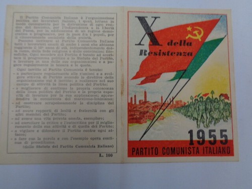 Tessera partito comunista - tessera,