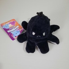 Peluche Polpo Reversibile Grigio Nero 8cm Morbido Regalo