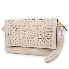Pochette beige traforata borsa