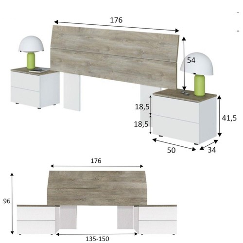 Set comodini testiera - set, 2