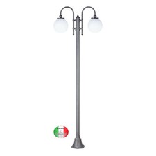 Lampione 2 sfere per Esterno Giardino in alluminio Fiuggi L43 Made in Italy 