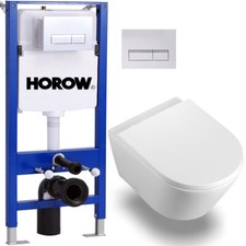 WC con cassetta di risciacquo set completo, Spin Flush WC, elemento a parete con piastra a pulsante