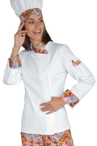 Giacca cuoco lady snaps - snaps, bianco