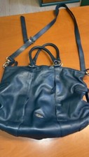 Borsa a mano e tracolla pelle blu Samsonite 40x30 blue bag