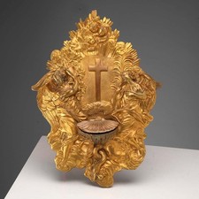 Acquasantiera Antica Bronzo