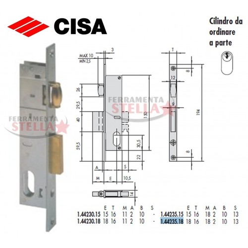Serratura cisa 44230 - cisa, a