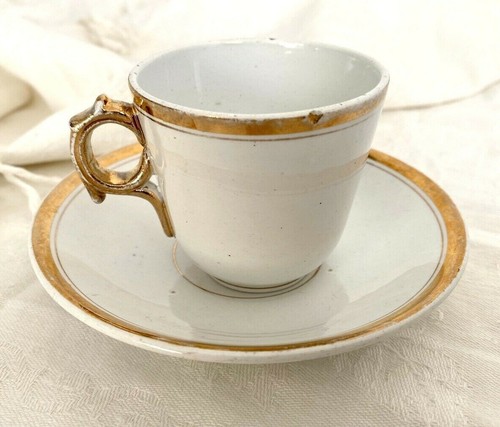 Antica tazza piattini ceramica