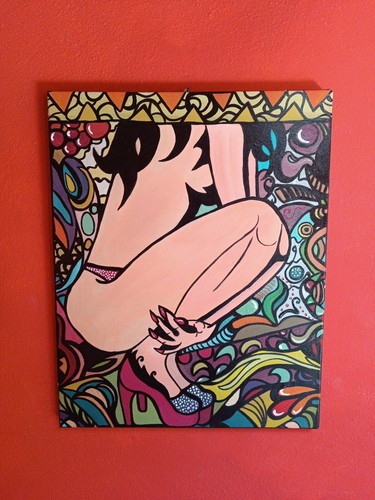 Quadro pop art donna dipinto - art,