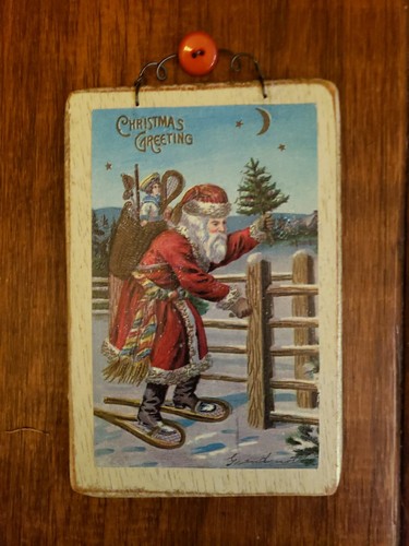 Cartolina vintage legno - cartolina,