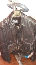 SCHOTT GIUBBOTTO VINTAGE IN PELLE MARRONE BOMBER AVIATORE Tg. 48 CON INTERNO