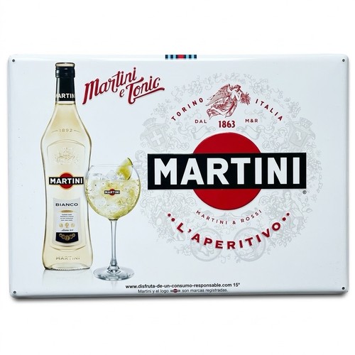 Targa metallo martini bianco - metallo,