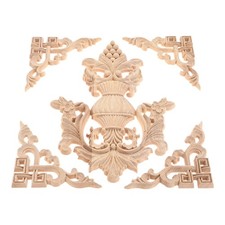 5 Pezzi Adesivi Murali in Legno per Porte Letti e Armadi Arredamento Elegante