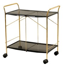 Carrello Pieghevole Vintage Plexiglas Metallo Italia Anni 80