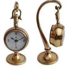 Brass Desk Clock Vintage Style