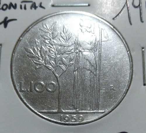 100 lire 1959 - lire, minerva