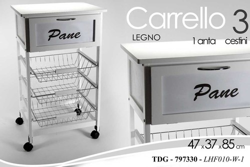 Carrello cucina legno - legno, 3