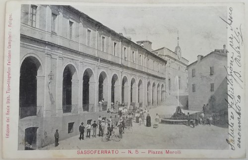 Cartolina sassoferrato piazza - cartolina,