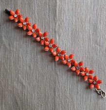 Bracciale Vintage anni '50 con Fiori in Lucite e strass