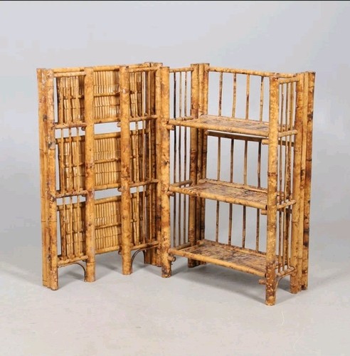 Coppia scaffali antichi bambù - scaffali,