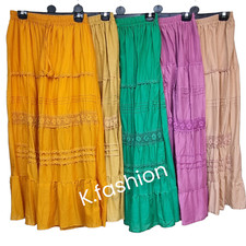 Gonna cotone maxi pizzo