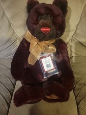 Peluche orsacchiotto Charlie Bears "RUM BABA" 2018 19" rosso scuro tipo. MORBIDO! HTF